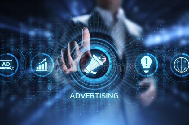 广告销售销售的生长商业观念向屏幕.