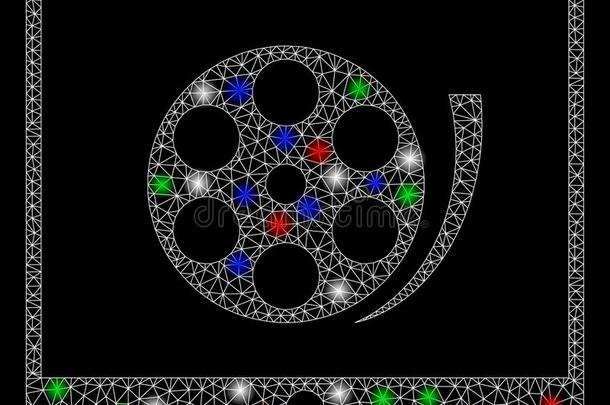 明亮的网孔网电话磁带录像卷轴和闪耀地点