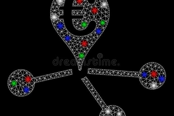 明亮的网孔尸体欧元银行树枝和使闪光地点