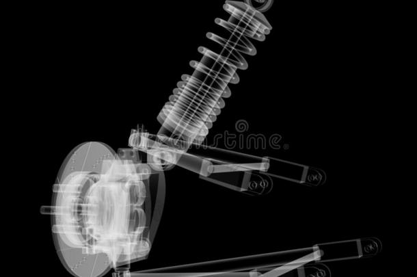 字母x-射线汽车悬浮和制动器磁盘