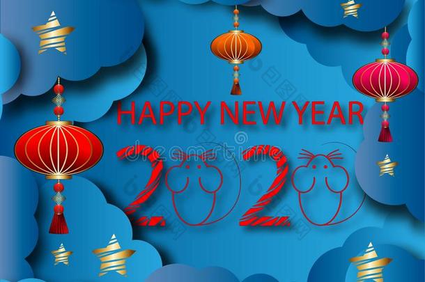 新的年2020中国人.黄道带符号.2020幸福的新的年后台