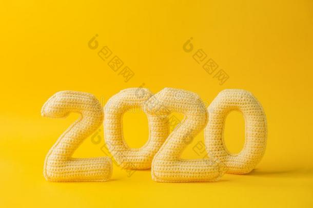 圣诞节算术<strong>2020</strong>.新的年<strong>数字2020</strong>网络连接从纱,