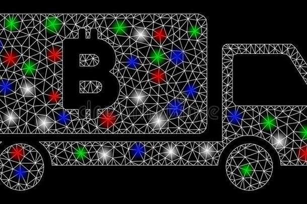 明亮的网孔金属丝框架点对点基于网络的匿名数字货币传<strong>送</strong>汽车和使<strong>闪</strong>光地点