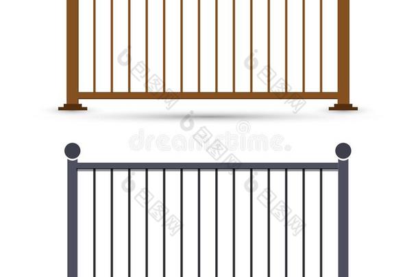 矢量栏杆说明.门,栅栏,门,装饰的一