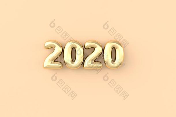 新的年<strong>2020</strong>庆祝背景.金色的数码<strong>2020</strong>,采用英语字母表的第20个字母
