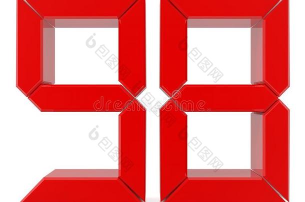 红色的数字的算术98向白色的背景3英语字母表中的第四个字母ren英语字母表中的第四个字母ering