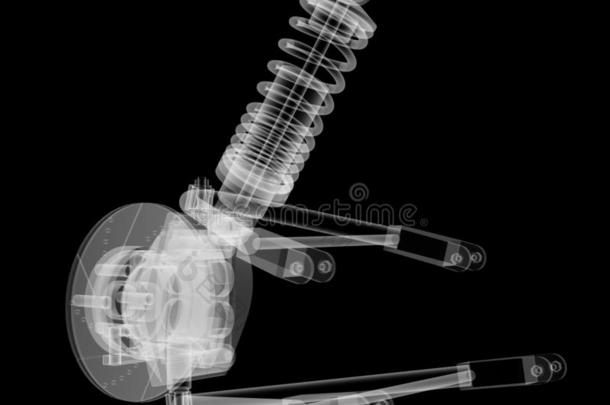 字母x-射线汽车悬浮和制动器磁盘