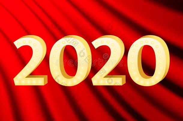 2020日期和光球茎.矢量说明为海报