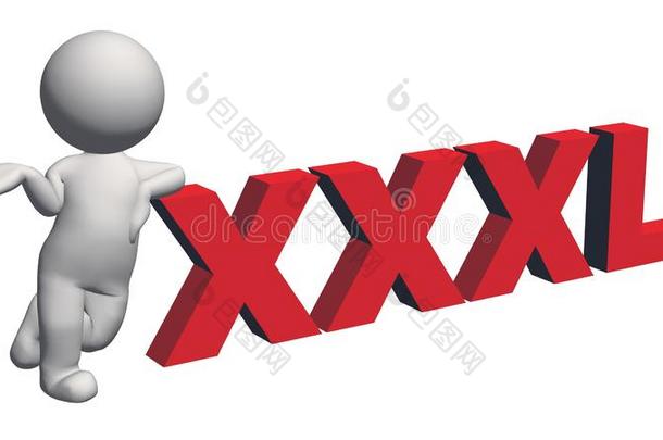标签<strong>大</strong>小收集-XXL符号红色的和3英语字母表中的第四个字母人向白色的波黑