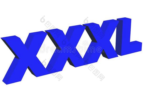 标签<strong>大</strong>小收集-XXL符号蓝色向白色的背景