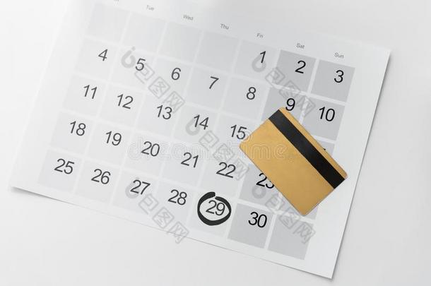 黑的星期五卖日期向日历和信誉卡片
