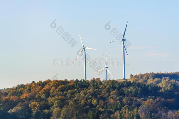 风涡轮机发生电力.用电的风车