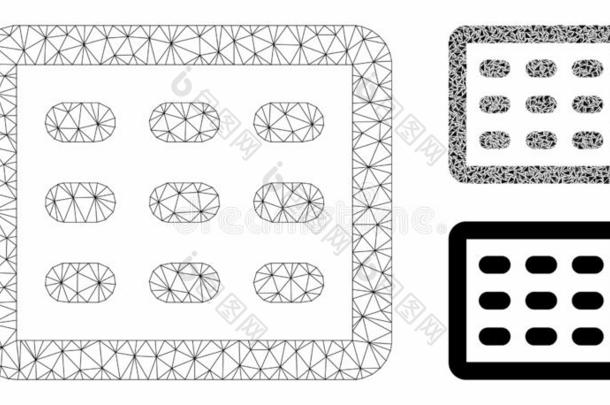 表格子矢量网孔2英语字母表中的第四个字母模型和三角形马赛克偶像