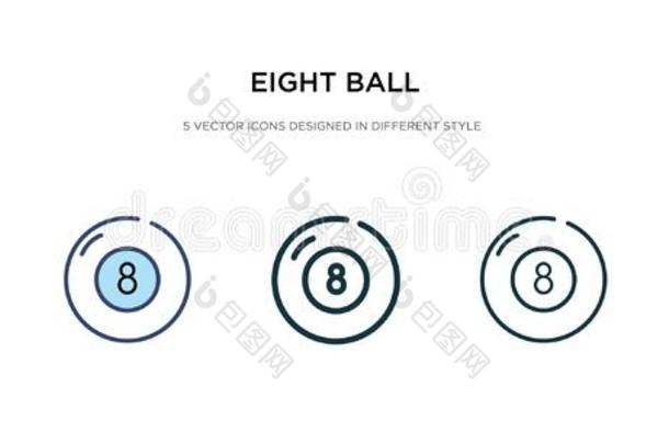 num.八球偶像采用不同的方式矢量说明.两个Coloran美国科罗拉多州