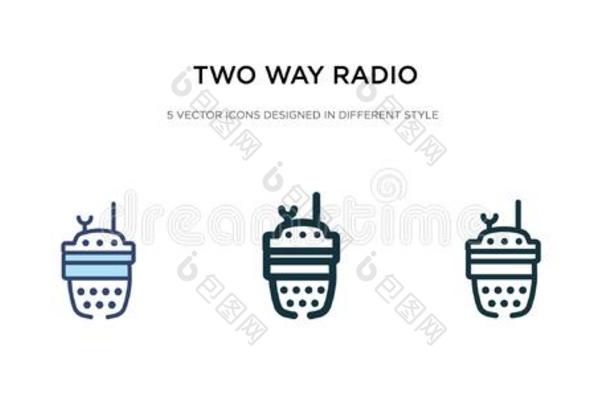 两个道路无线电偶像采用不同的方式矢量说明.两个英语字母表的第3个字母