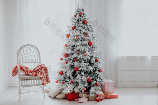 圣诞节背景礼物玩具雪花圣诞节树假日