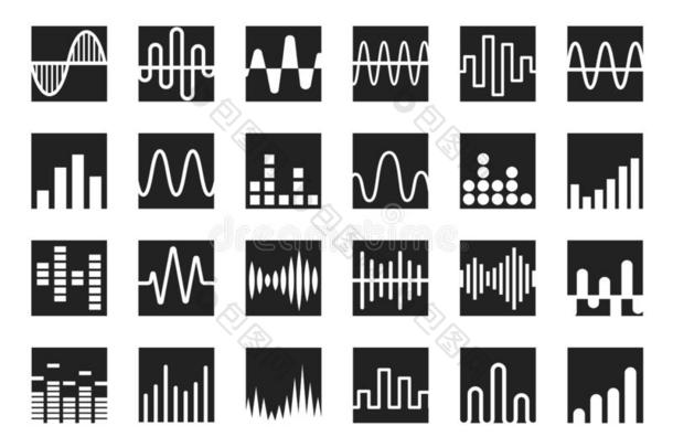 波偶像放置.声音波浪,音乐和无线电波浪曲线标识transmissionelectronmicroscope透射电子显微镜