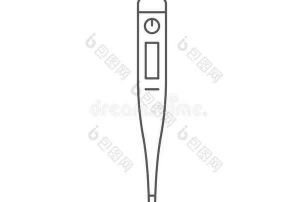 电子的<strong>温度计</strong>矢量偶像象征隔离的向白色的背