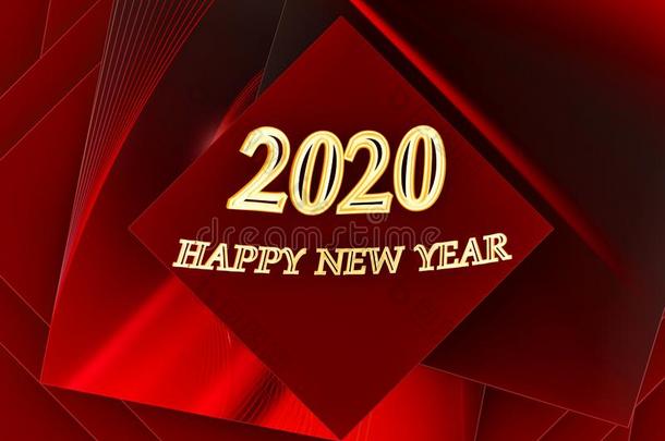 圣诞节和2020新的年设计.3英语字母表中的第四个字母红色的未来的背景