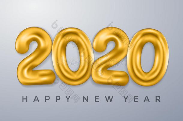 幸福的新的2020年.金色的3英语字母表中的第四个字母几何学的2020泡算术,int.哈