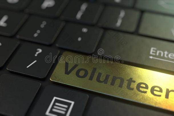 黑的计算机键盘和金<strong>志愿</strong>者钥匙.观念的3英语字母<strong>表</strong>中的第四个字母关于