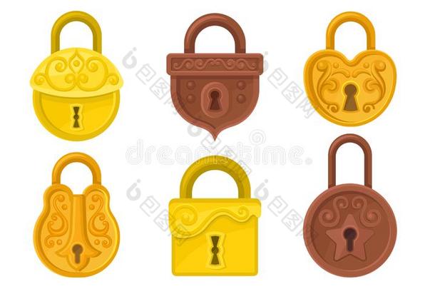 挂锁保护符号矢量有插画的报章杂志放置.象征关于安全