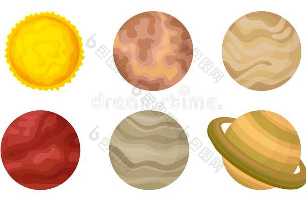 行星关于太阳的体系矢量有插画的报章杂志放置.