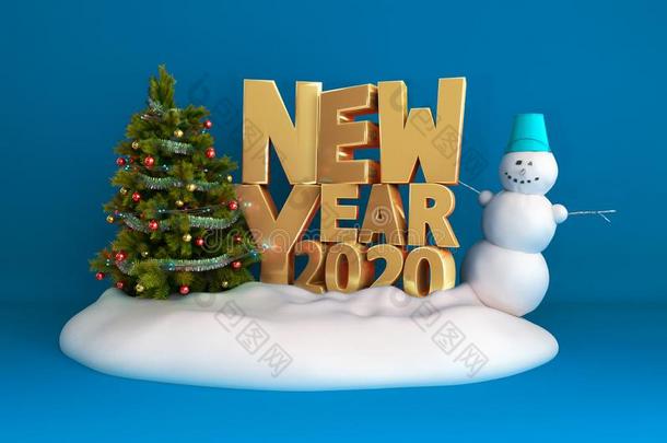 新的年<strong>2020圣诞节</strong>树背景向雪表演台3英语字母表中的第四个字母ren英语字母表中的第四个字母er