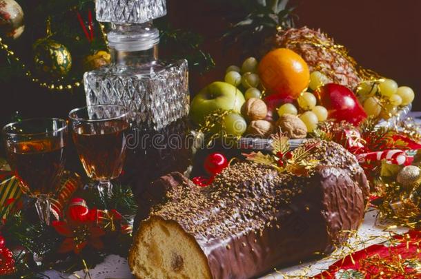 传统的圣诞节foodstuff粮食.耶稣圣诞节记录.