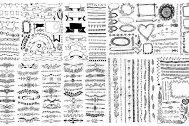 宏大的放置关于心不在焉地乱写乱画草图框架,线条,角落和分割者