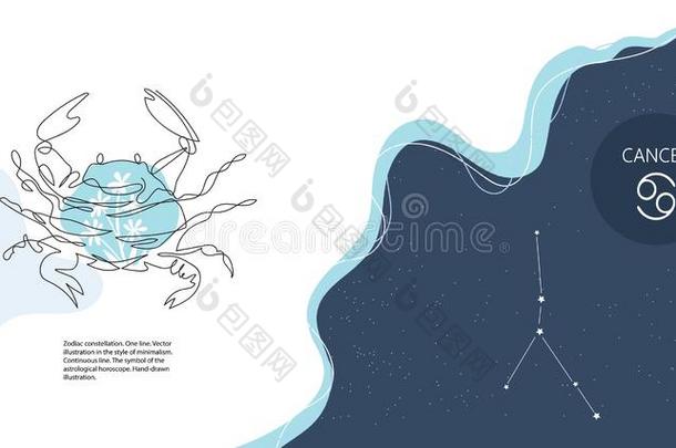 黄道带背景.癌症星座.指已提到的人元素关于水.英语字母表的第8个字母