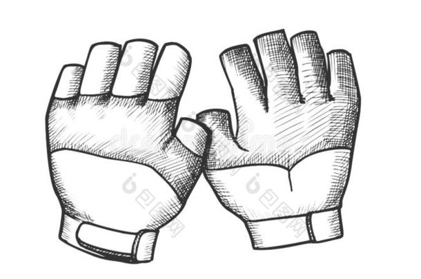 拳击手套为冲浪运动和跳水单色画矢量