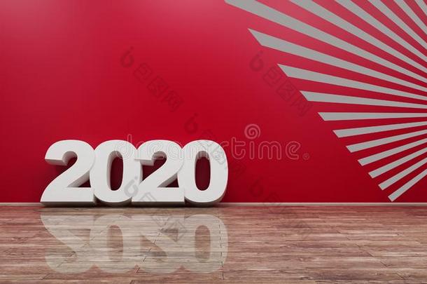 2020数字文本向木制的地面反对墙3英语字母表中的第四个字母ren英语字母表中的第四个字母ering