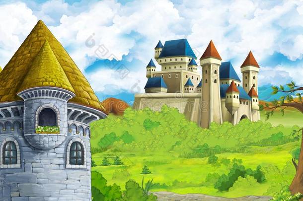 <strong>漫画</strong>自然地点和美丽的城堡在近处指已提到的人森林
