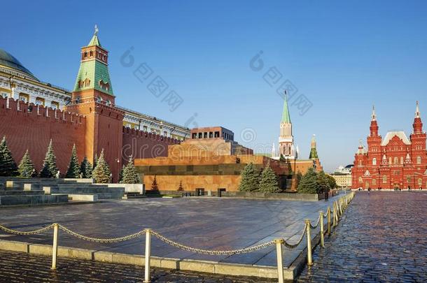 莫斯科,俄罗斯帝国,红色的正方形.城堡墙.<strong>陵墓</strong>关于弗拉迪米尔