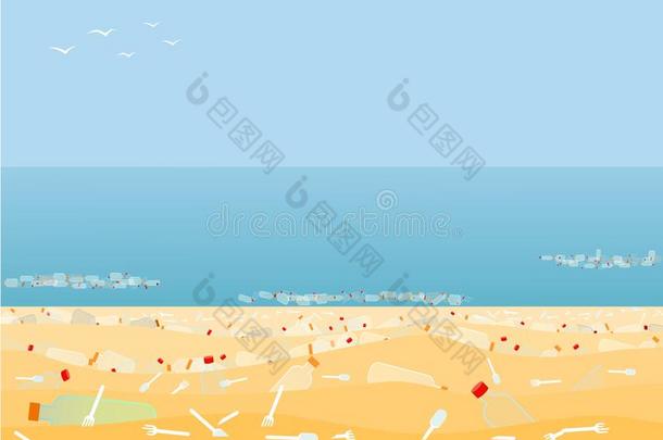 指已提到的人海岸,指已提到的人海滩是（be的三单形式污染和塑料制品垃圾.