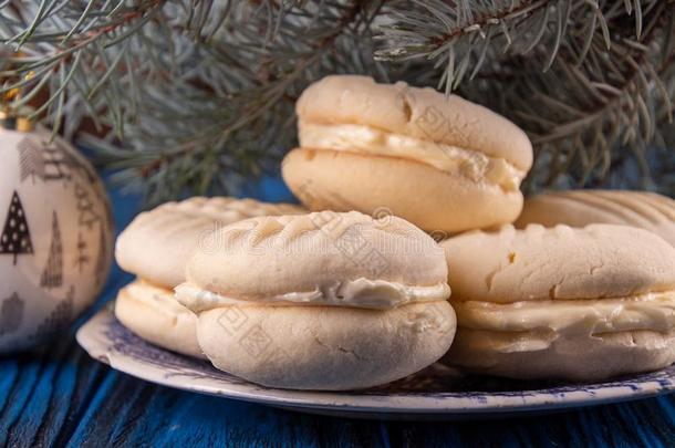 传统的美国人圣诞节甜饼干饼干熔化的瞬间.