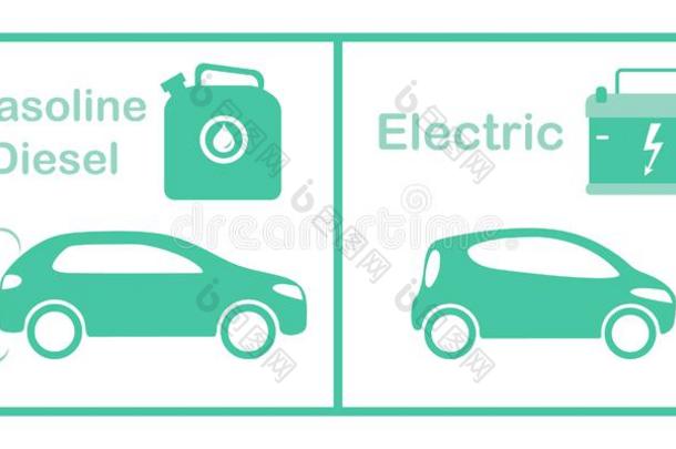 生态学绿色的能量汽车versus对污染汽车保护