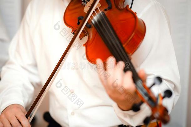 <strong>小提琴</strong>演奏中提琴音乐家演奏.男人<strong>小提琴</strong>家古典的