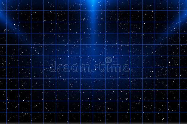 微波炉蓝色激光格子向布满星星的空间背景和num.三