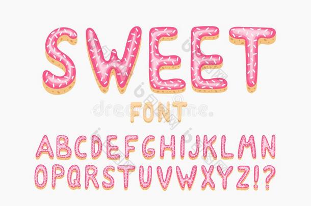 字体甜饼干和粉红色的结冰