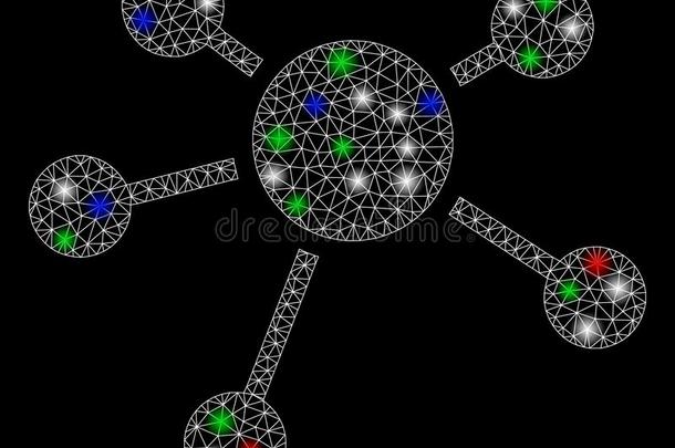 明亮的网孔网连接和使闪光地点
