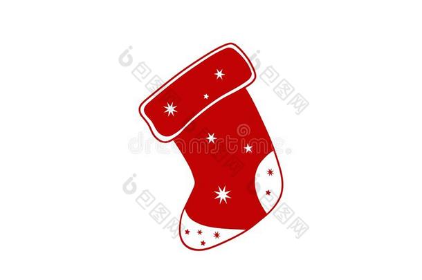 红色的圣诞节短袜.圣诞节设计元素.圣诞节象征