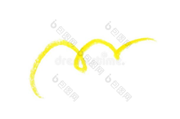 黄色的铅笔潦草地书写向白色的背景