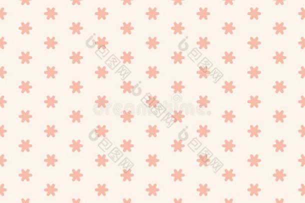 微妙的粉红色的矢量无缝的模式和极小的几何学的花,