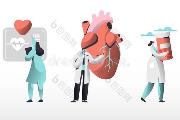 医学的心病学员工关心心健康状况放置.心脏病专家