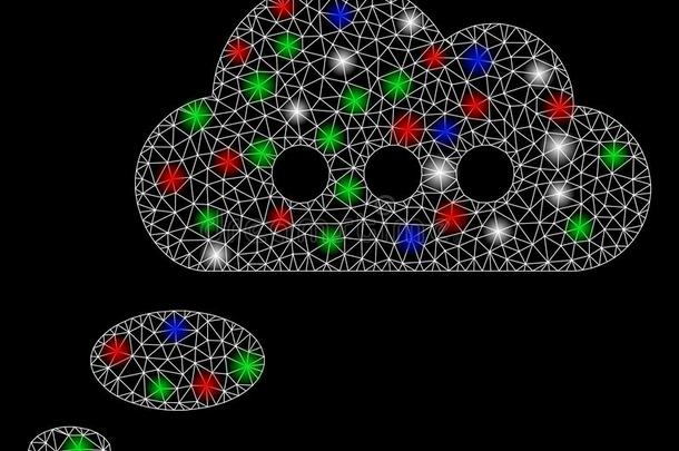 明亮的网孔网意见云和使闪光地点