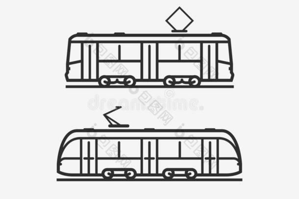有轨<strong>电车</strong>轨道偶像.城市公众的运送符号或象征.Vect或厄斯特拉