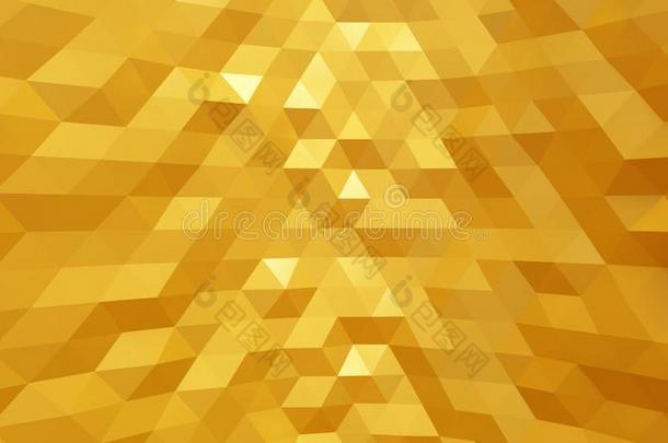 奢侈金色的背景和三角形和水晶.3英语字母表中的第四个字母illust