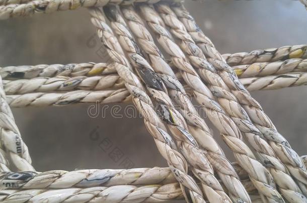 干燥的黄麻纤维线或栏索使f或制造传统的床